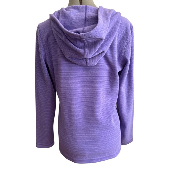 Tek Gear Womens Lavender Striped Hooded Full Zip-Up Jacket Size Medium - Picture 2 of 5